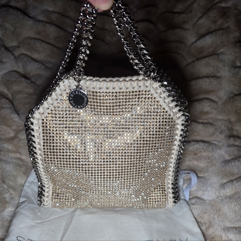 ✨ BEAUTIFUL STELLA McCARTNEY FALABELLA CRYSTAL TINY TOTE W/TAGS & BAG ✨
